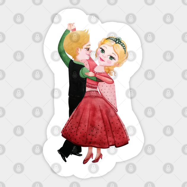 boy and girl dancing Dancing Couple Sticker TeePublic